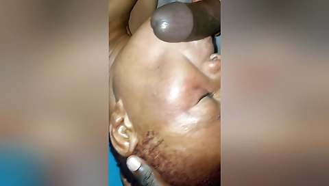 Sexy young chick masturbates with her slave