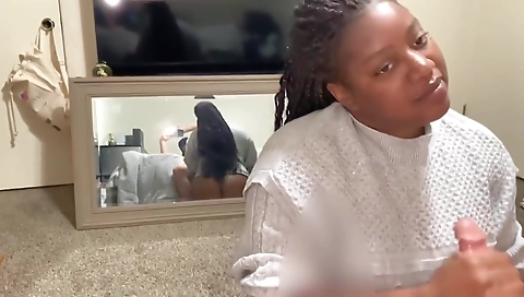 Chokolate and cum on her face