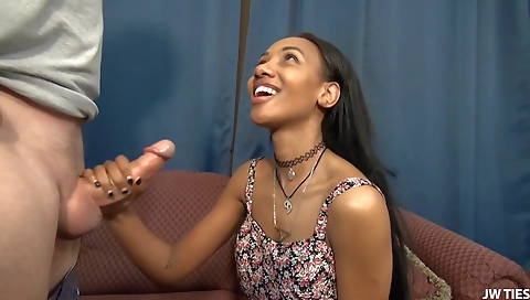 Spanish girl's pussy gets fucked by a huge black cock