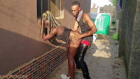 Sexy blonde fucked in her ass-dop gut balcony